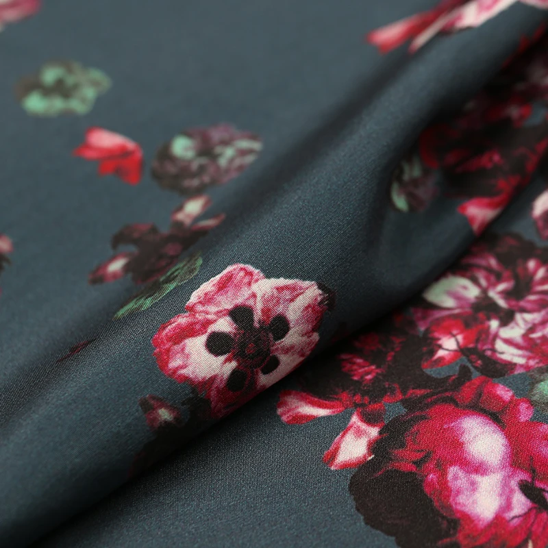 Цифровая Струйная Тяжелая растягивающаяся шелковая ткань 32 мм платье из