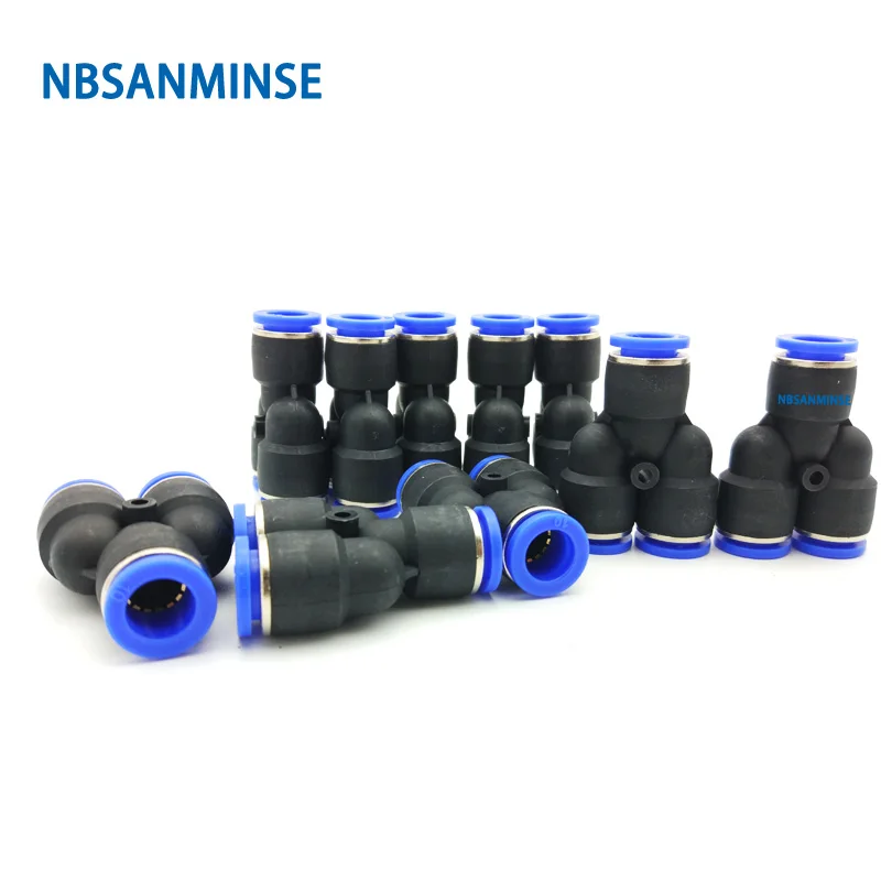 

1PC PY Air Compressor Pneumatic Union Y Fitting Quick Connecting Connector PU Tube Accessories Push In Fitting Sanmin