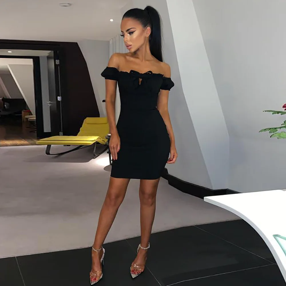 Dulzura Лето г. женское платье элегантные пикантные с открытыми плечами bodycon vestidos выдалбливают деревянные уха праздничное фестиваль
