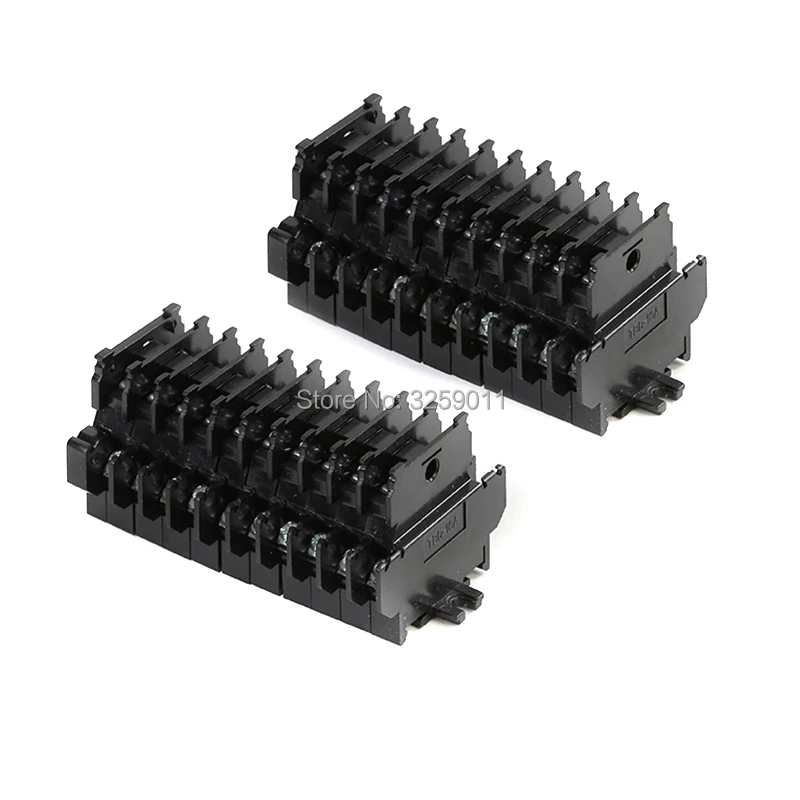 

100PCS TBD-10A Suyep 10A/600V Rail Mounted Assembled Double-deck Wire Terminal Block for Cable Connector Black