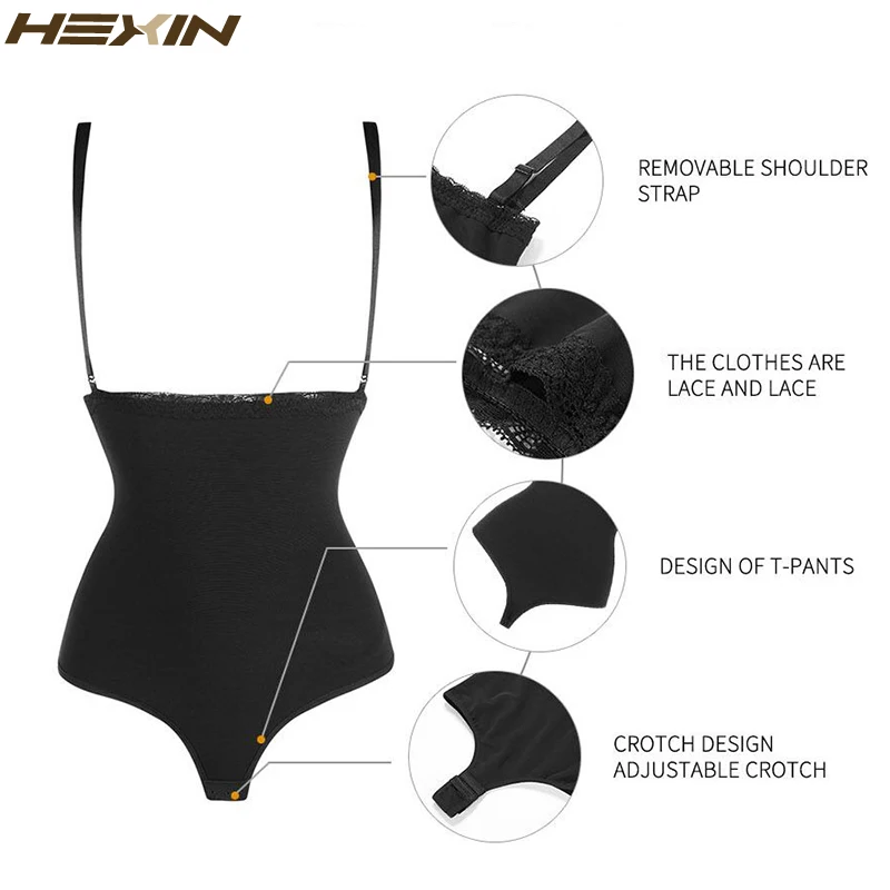 HEXIN Женская одежда для шейпинга с высокой талией животик контроль тела формирователь регулируемые ремни нижнее белье стринги белье Боди для похудения
