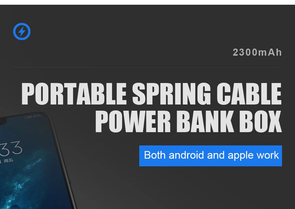 GARAS power Bank PD/QC3.0 для iPhone/Micro USB/USB C mini power bank быстрое зарядное устройство для xiaomi/huawei type C до type C пружинный кабель
