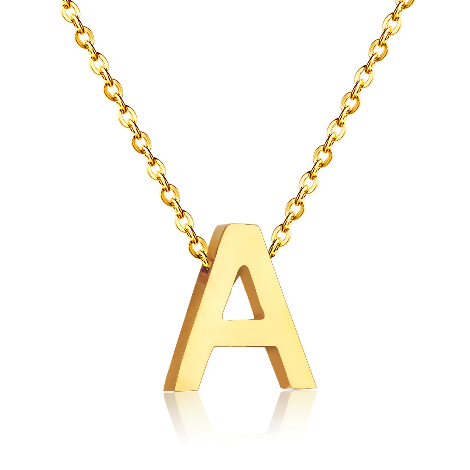 LUXUSTTEL женское классическое ожерелье с буквами алфавита a-z форма кулон ожерелье из нержавеющей стали письмо ожерелье золото/серебро