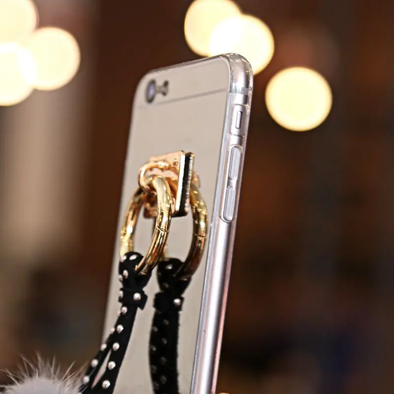 Мода Пушистый Мяч Телефон Case Для iphone 7 плюс 6 s Плюс Роскошные Кисточкой Кулон