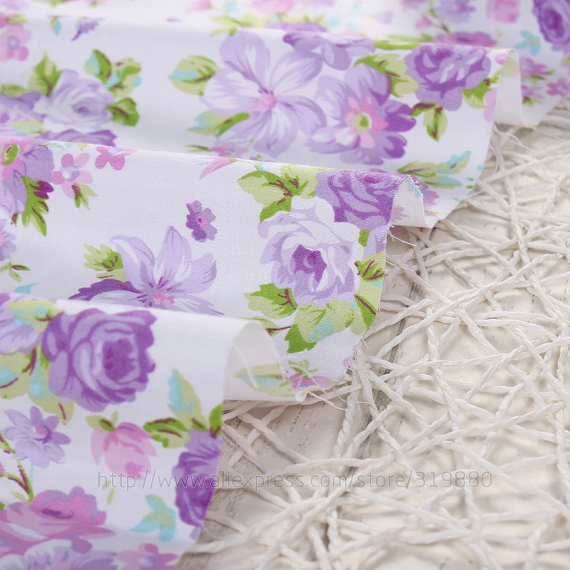 TIANXINYUE Twill yard ткань хлопок пэчворк фиолетовый Цветочный Ткань DIY стеганые листы