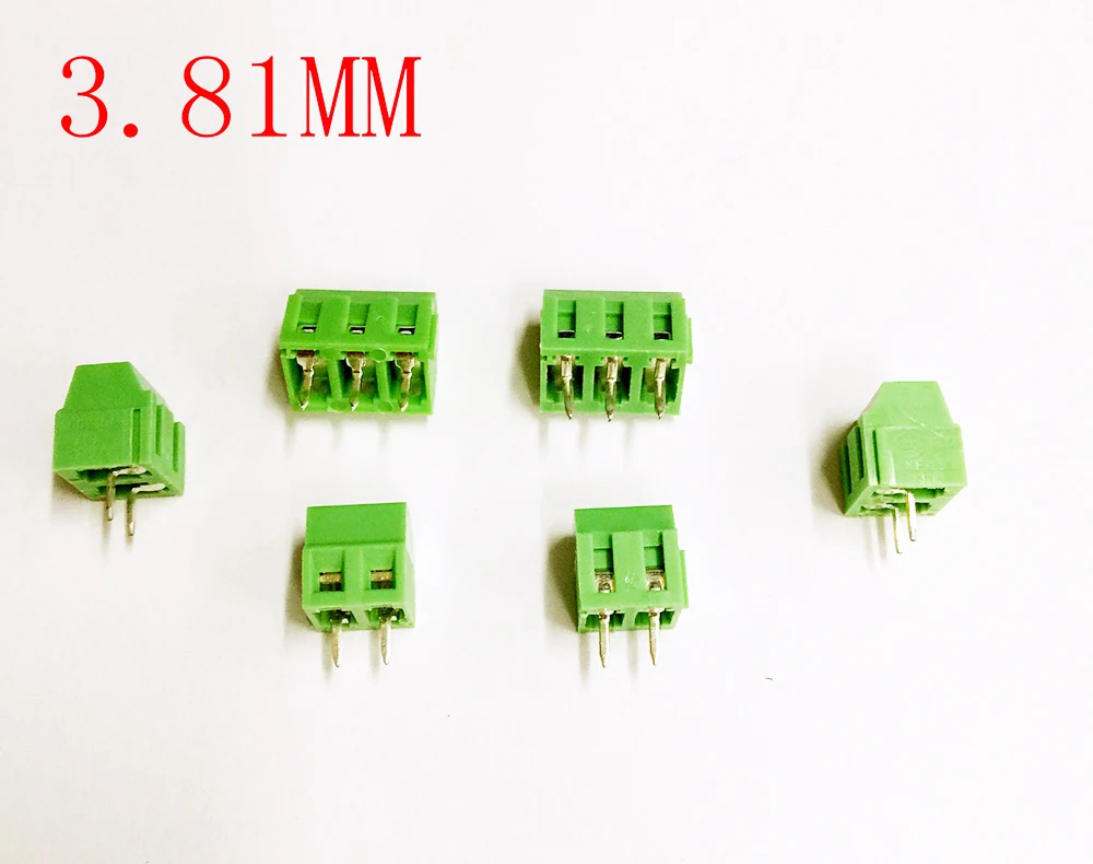 10 шт./лот PCB винтовая Клеммная колодка 128l 3. 81 2P Шаг 3 мм низкопрофильный UL 300V10A IEC