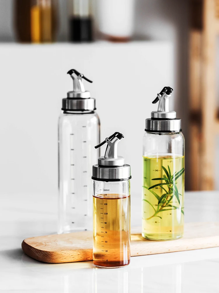 

Seasoning Bottle Kitchen Oil Bottle Glass Oil Pot Leakproof Scale Glass Bottle