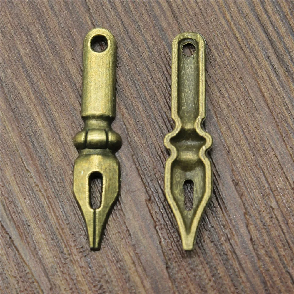 Ручка наконечник Подвески Diy ювелирных изделий в поисках 40 шт античная бронза