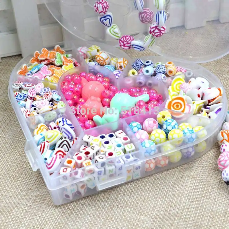 Pupils Beaded Material Box Of Homemade Hand String Necklace Bracelet Ring Send Children 12 Years Old Girl A Birthday Present