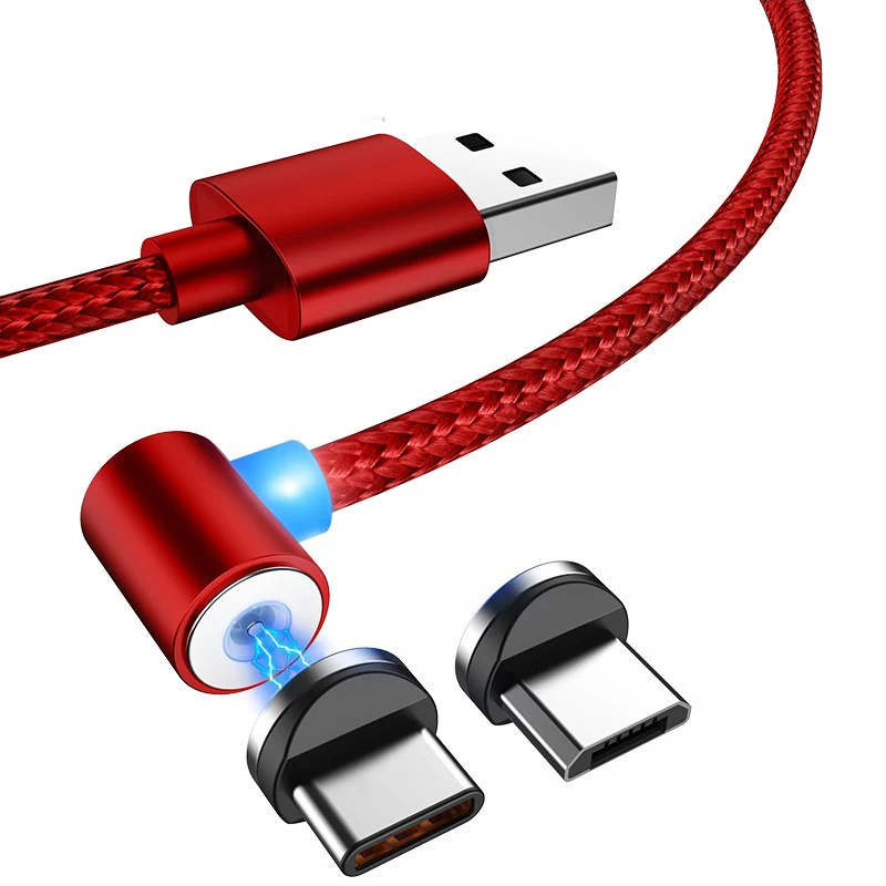 Магнитный зарядный кабель L Line типа C 2 1 А 90 градусов Micro USB для шнура быстрое