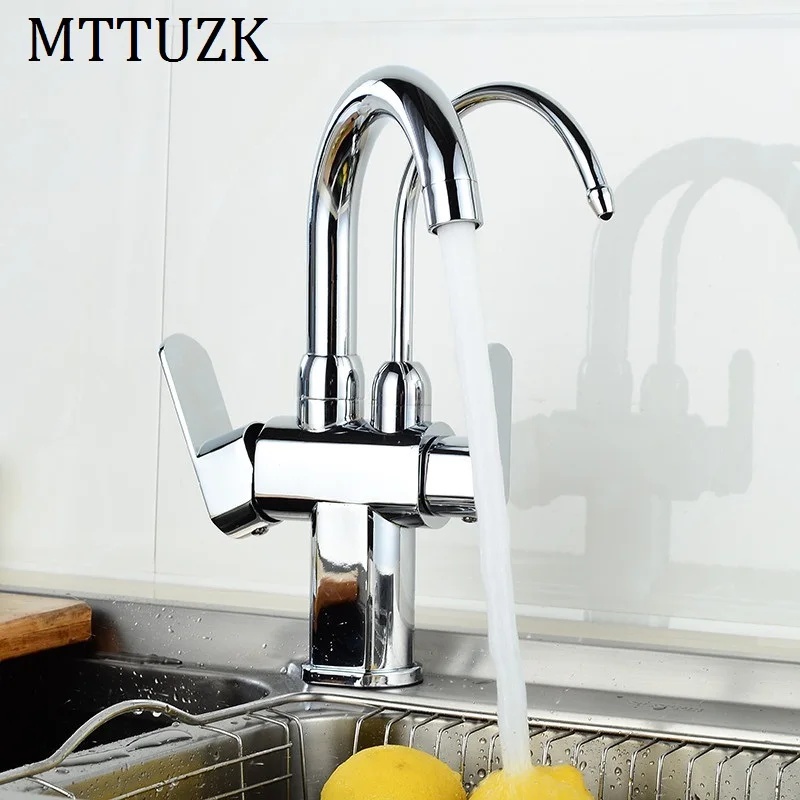Современный новый полированный хромированный латунный кухонный кран MTTUZK
