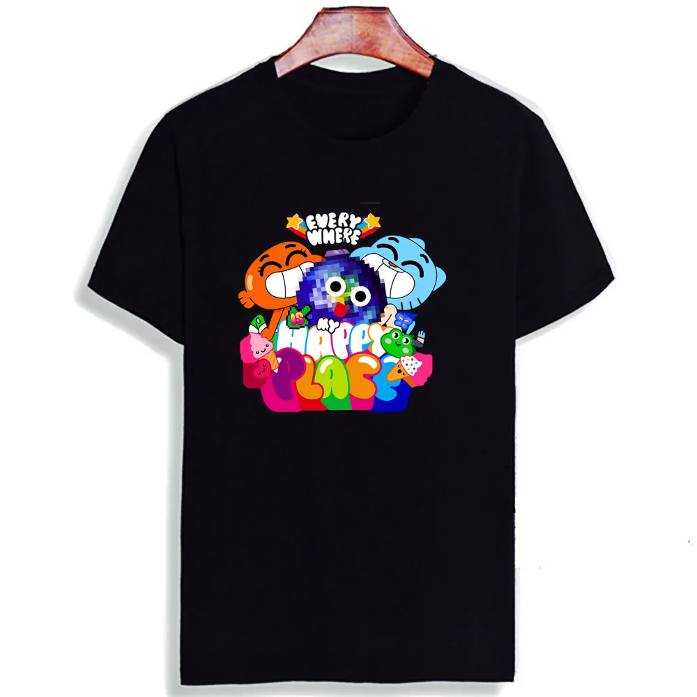 Мода Kawaii TShirt Gumball удивительный мир мультфильм печатных хлопок футболки Повседневная футболка с круглым вырезом унисекс - Цвет: 10