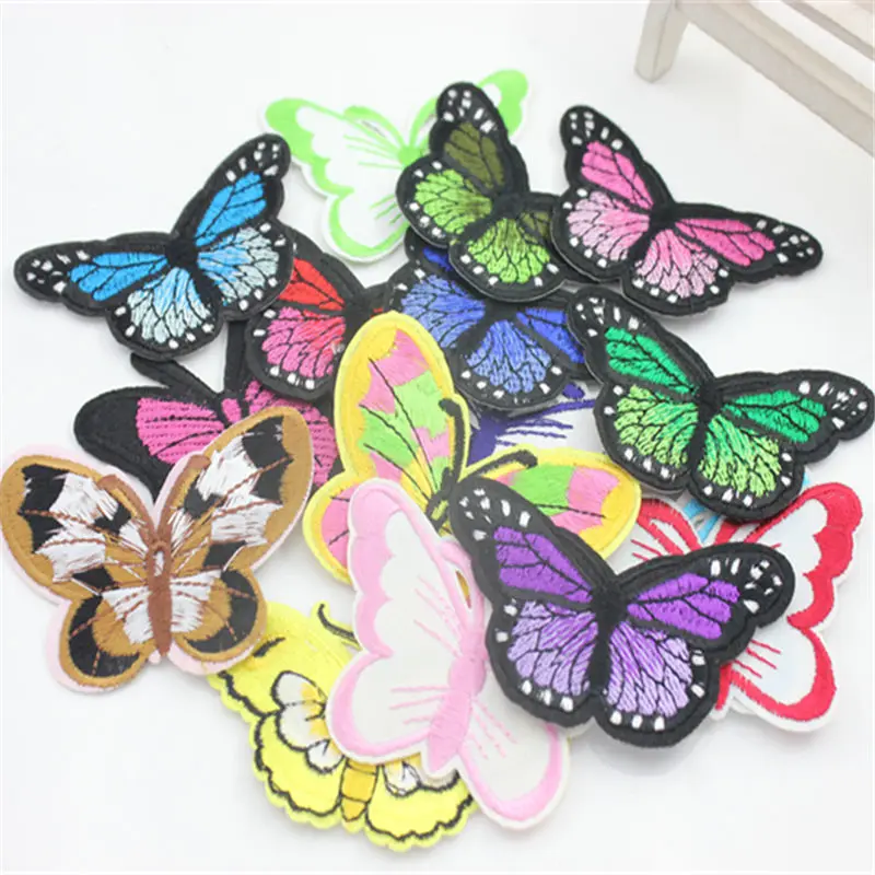Высококачественные 1 шт. патчи для одежды многоцветные аппликации с бабочками