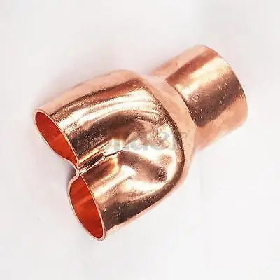 

42x28x28mm Copper End Feed Reducing Y 3 Way Pipe Fitting Plumbing for water oil