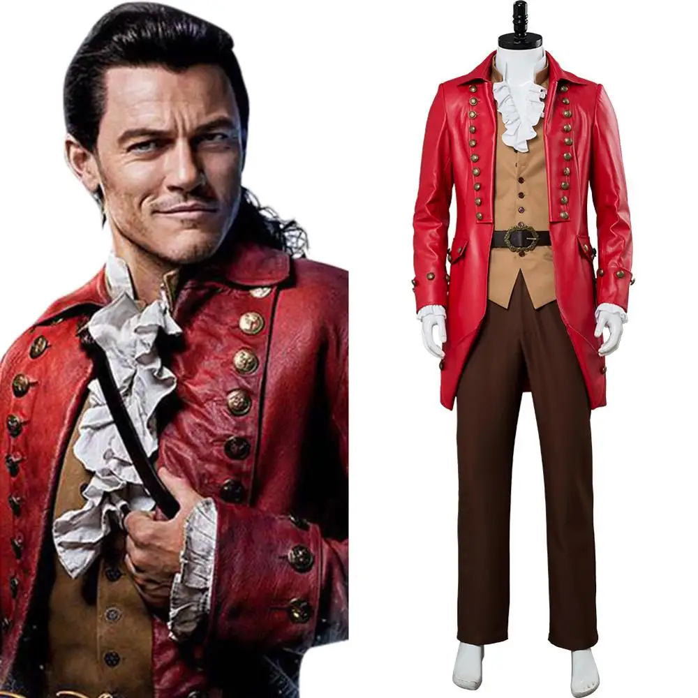 

Beauty and The Beast Gaston Cosplay Costume Coat Pants Full Set Adult Men Outfit Halloween Carnival Costume