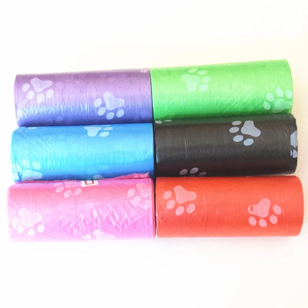 1 Roll Pet Dog Waste Poop Bag Poo Printing Degradable Clean-up Drop shipping | Дом и сад