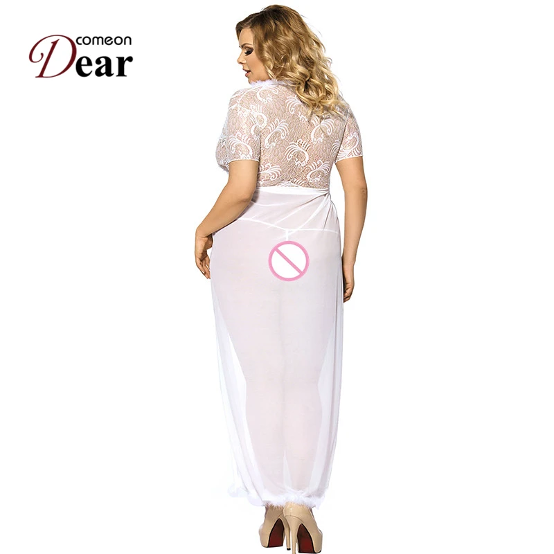 Comeondear, сексуальное женское белье, Vestido Branco, халат, пижама для женщин, RB80068, модный Gecelik, длинный гламурный ночной халат для женщин