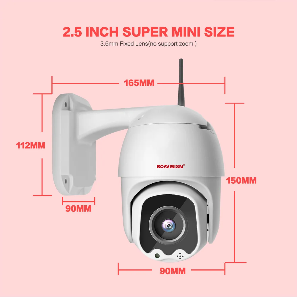 1080P Wi-Fi Беспроводной мини POE IP PTZ IP Камера Скорость купол палатки открытый функции панорамирования, наклона и Камера 2 Двусторонняя аудиосвязь, TF карта, IR, возможностью погружения на глубину до 30 м ip-камера видеонаблюдения