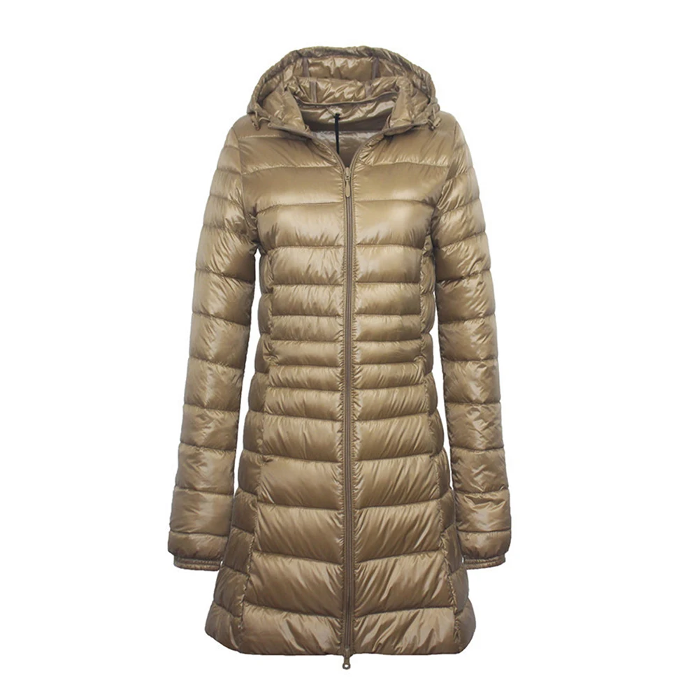 Женский пуховик Joineles легкий тонкий на молнии с капюшоном большой размер 7XL 12