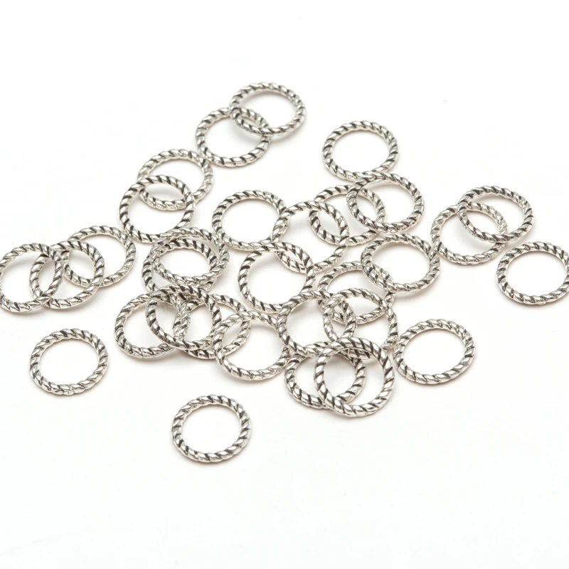 60 шт. тибетское серебряное витое кольцо очаровательные звенья для изготовления