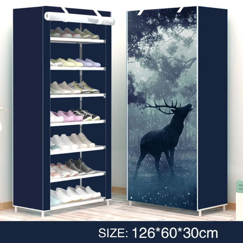 Shoe rack modern style Elk delicate print Deformable Multi Layer Nonwovens Easy Assemble Shelf cabinet for Doorway | Мебель