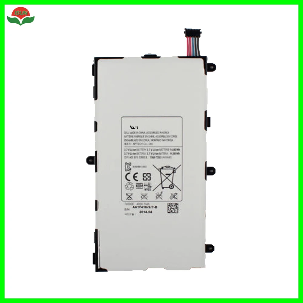 ISUN 2 шт./лот T4000E 4000 мАч аккумулятор для Samsung GALAXY Tab3 7 0 T210 T211 T2105 T217A сменные