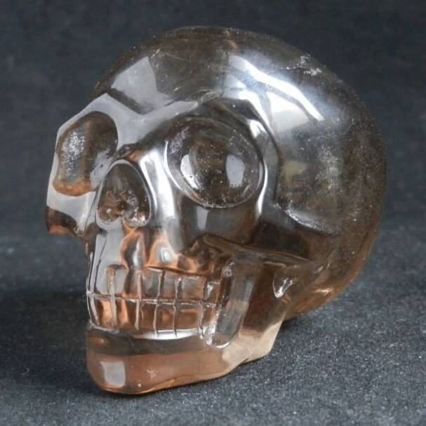 

Natural Smoky Quartz Rock Skull Carving,Realistic,Crystal Healing