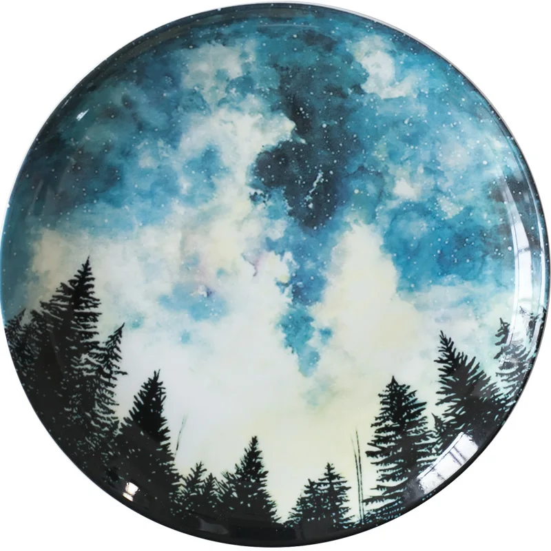 Звездное небо столовые тарелки 8 дюймов в скандинавском стиле керамическое блюдо