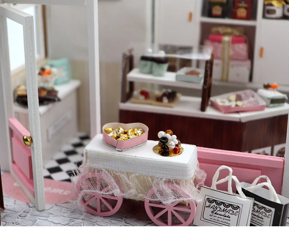 Кукольный дом Миниатюрный DIY магазин кукольный домик с деревянная мебель для дома игрушки для детей подарок на день рождения
