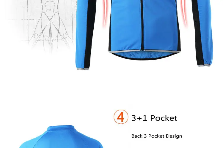 ARSUXEO Cycling Jersey Long Sleeve Sportswear Breathable Quick Dry Sun Protection Mountain Bike Bicycle Clothing Shirts Wear