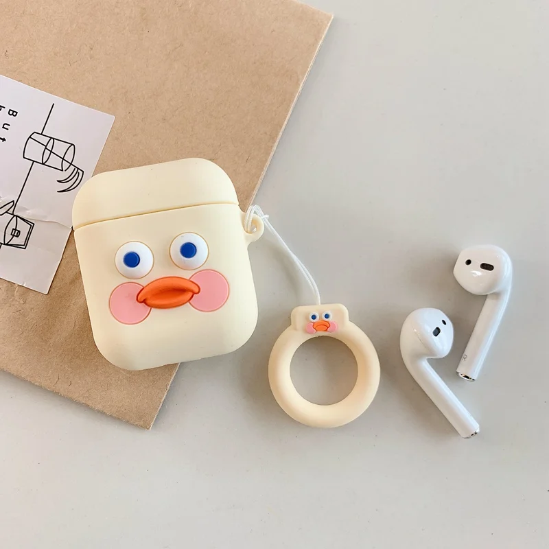 Милый мультяшный чехол для наушников Airpods силиконовые тонкие мягкие чехлы