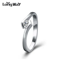 longway 2019 new arrival genuine silver color ring fashion cubic zircon ring luxury woman ring finger wedding rings sri140001