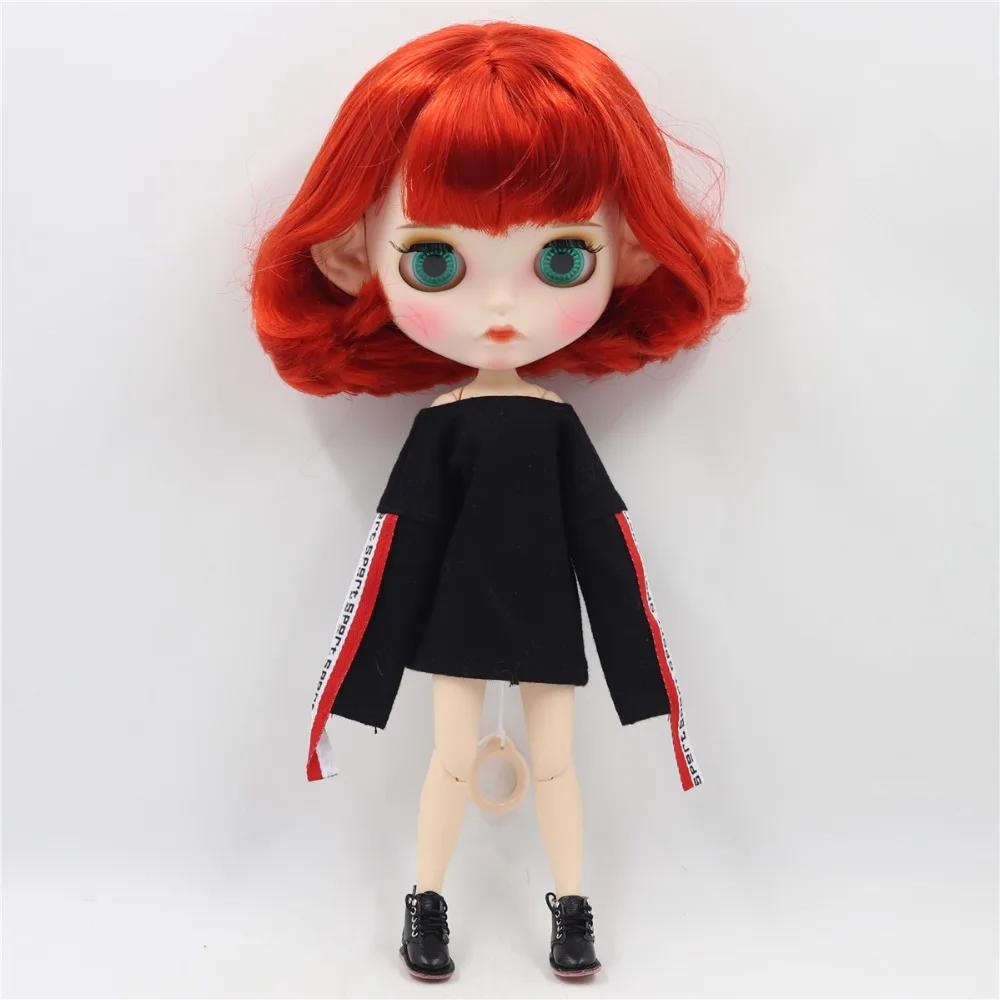 Ледяная кукла DBS blyth 1/6 bjd белая кожа сужение тела короткие красные волосы новое