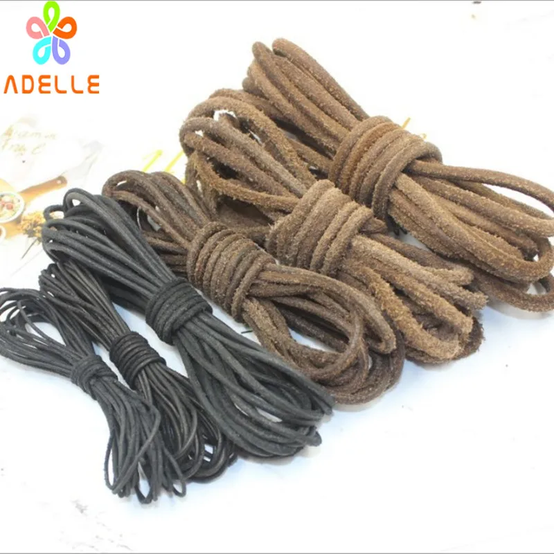 Винтаж черный/Кофе 100% кожаный шнур/строку/кружева скраб нетерпеливый 1 5/2/2 5/3/4/5/6/8mm
