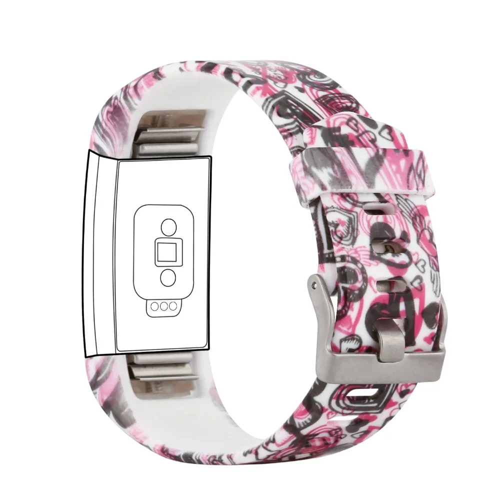 (C2HS) комплект из 4 часов для Fitbit Charge 2 ремешки мягкий Регулируемый сменный