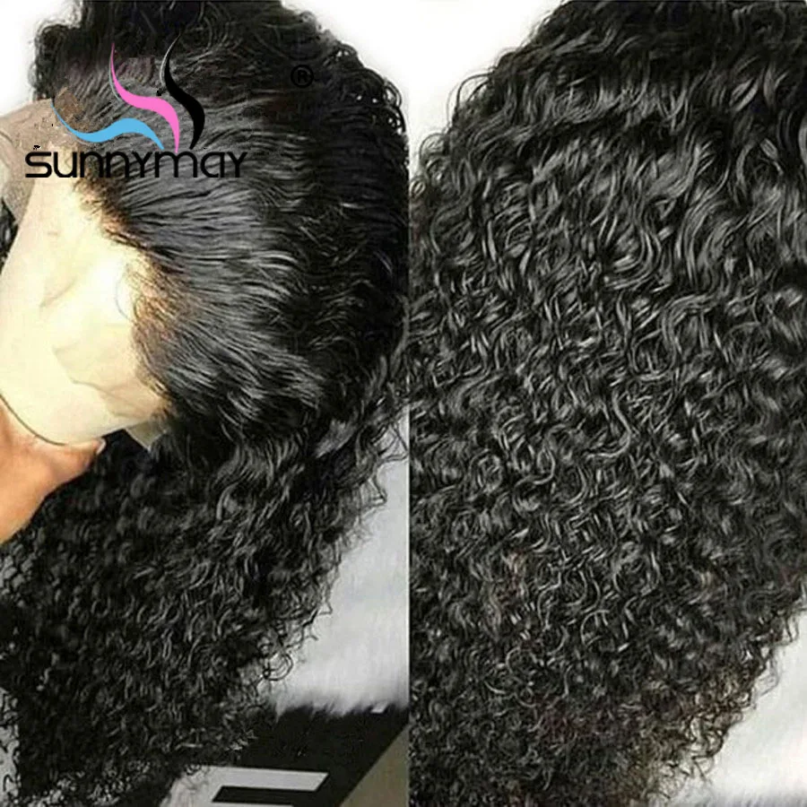 Sunnymay 13x4 180% Синтетические волосы на кружеве парики вьющиеся предварительно