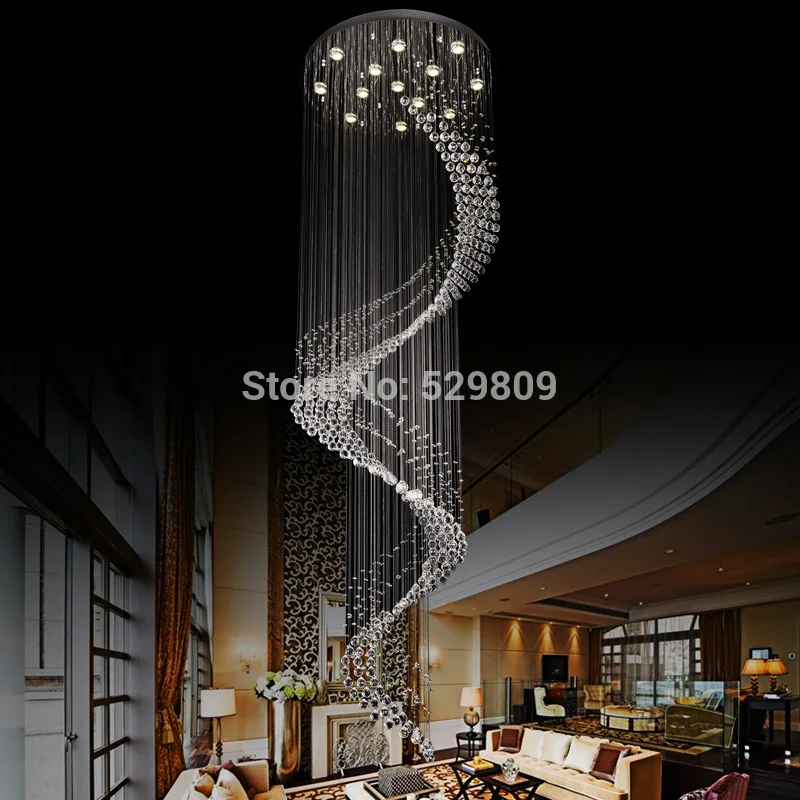 Youlaike Modern Staircase Chandelier Lighting Spiral Crystal Light Fixture Luxury Home Decoration LED Hanging Cristal Lustres | Лампы и