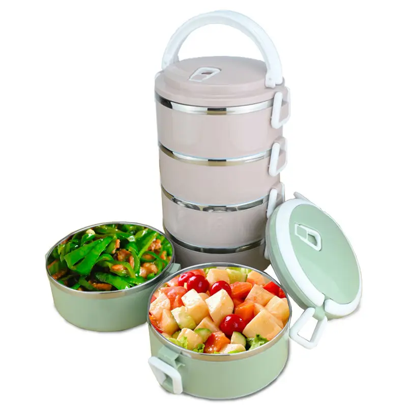4 слоя герметичный Ланч бокс из нержавеющей стали 304 портативный пищевой