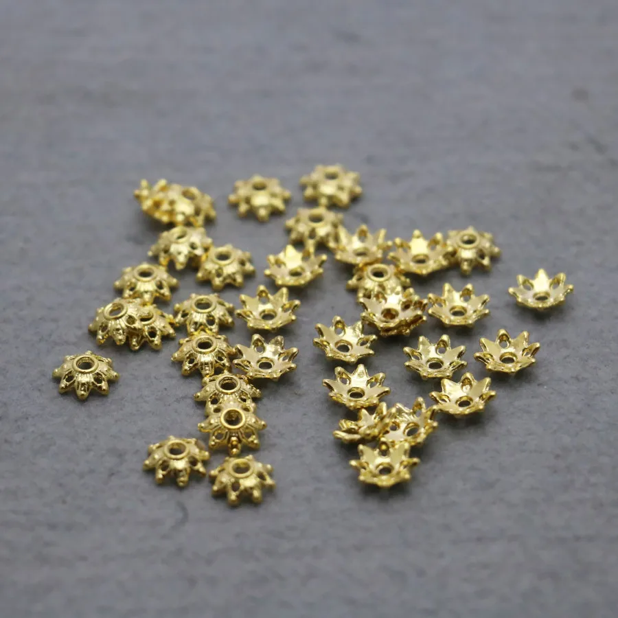 100PCS Fittings for Accessory Snap button Metal Gold-Color DIY Separator beads 8mm Machining metal parts Jewelry Making Design | Украшения