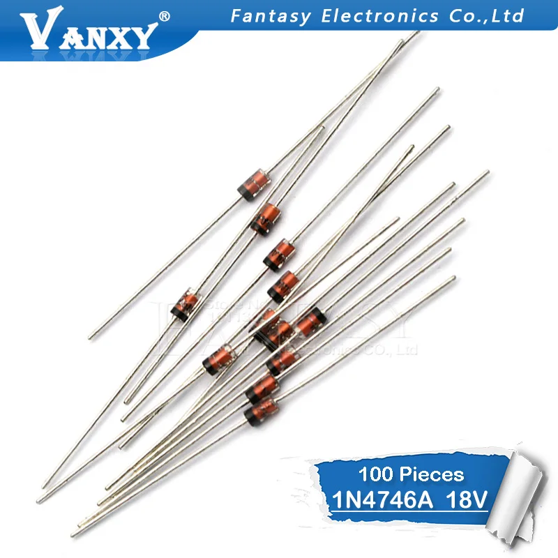 100 шт. 1 Вт 18 в 1N4746A 1N4746 DO 41 Диод Зенера|zener diode|100pcs diodediode 100pcs |