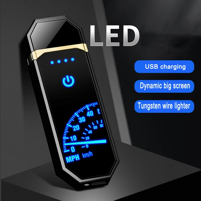 Ветрозащитная ультратонкая Зажигалка Usb Аккумуляторная с сенсорным экраном