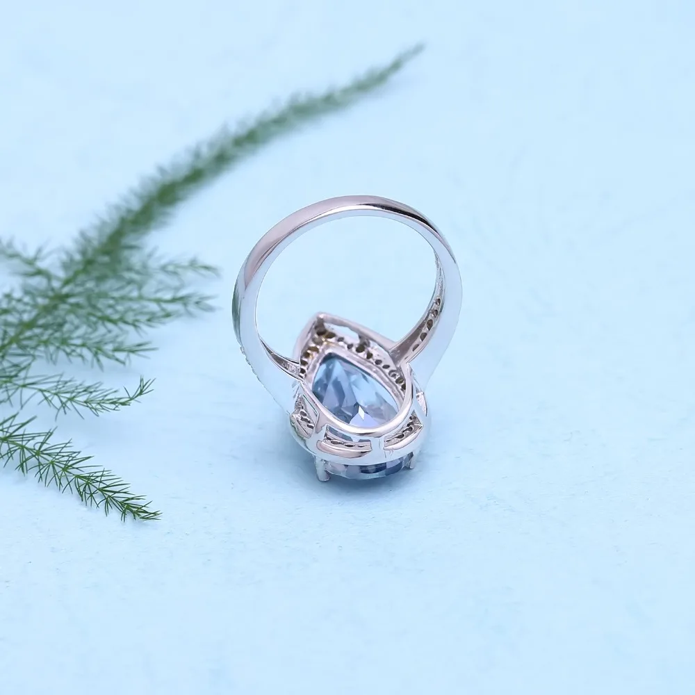 Gem's Ballet 7.89Ct натуральный иолит Синий Мистический Кварц кольцо 925 пробы серебряные драгоценные камни коктейльные кольца для женщин хорошее ювелирное изделие