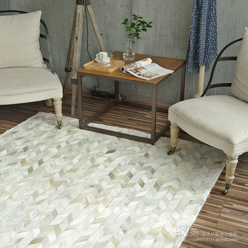 Роскошный Ковер из воловьей кожи в американском стиле современный натуральный