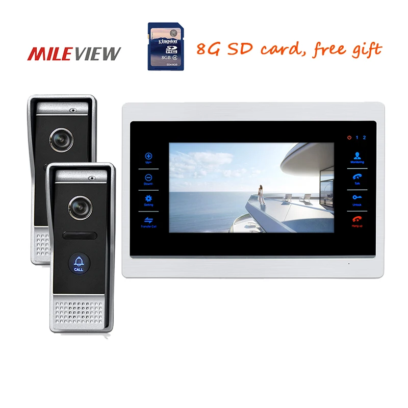 Бесплатная доставка 720P AHD HD 7 &quotцветной экран видеодомофон дверной телефон