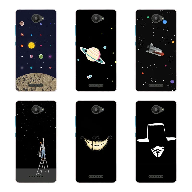 for BQ Aquaris U Lite Case Silicon Black graffiti Painting Soft TPU Back Cover Protect Phone cases |