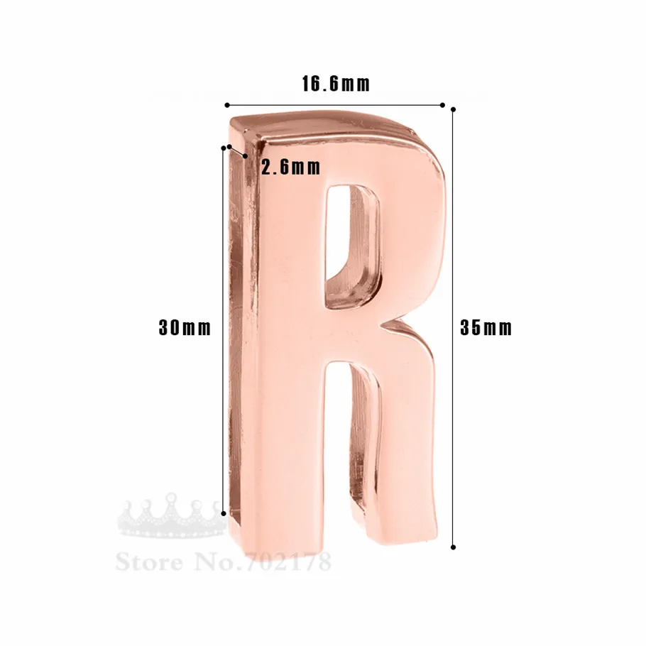 Большой размер шармы с горкой буквы розовое золото 30 мм A Z слайды 10 шт. DIY
