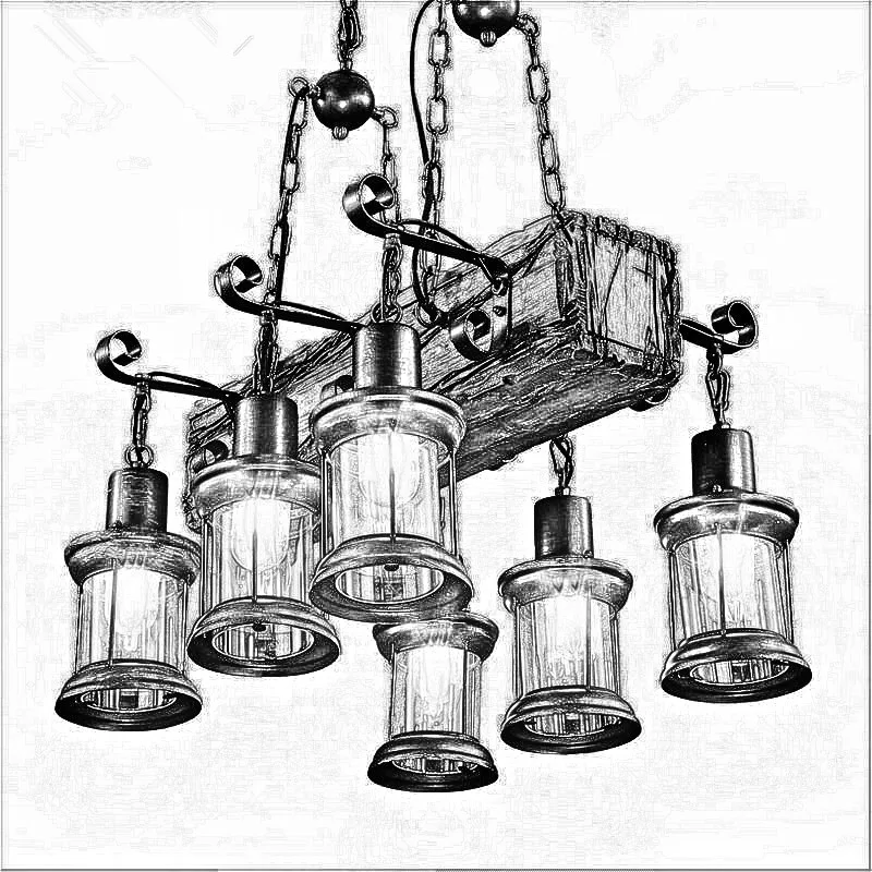 Американская сельская креативная ретро люстра в стиле индастриал для ресторана