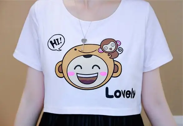 Fdfklak милое мультяшное платье из двух частей Одежда для беременных Повседневное с