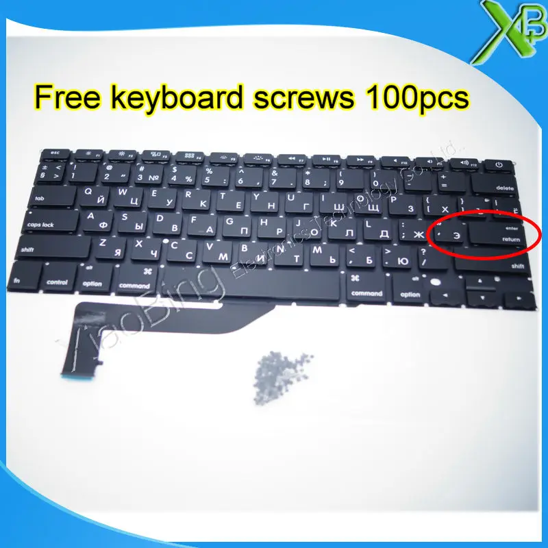 Совершенно новый для MacBook Pro Retina 15 4 &quotA1398 маленький ввод RS Русская клавиатура + 100