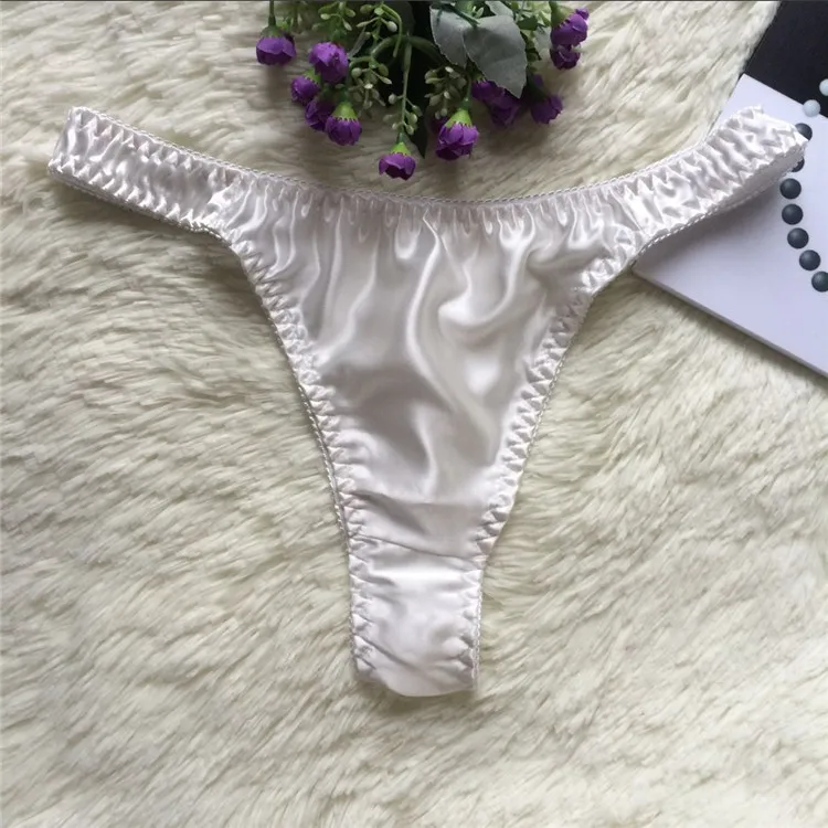 

2018 For Slim Tailored Men's 100% Silk Thongs Breathable Antibacterial Waist Wide Waist Sexy T Pants Youth Movement jockstrap